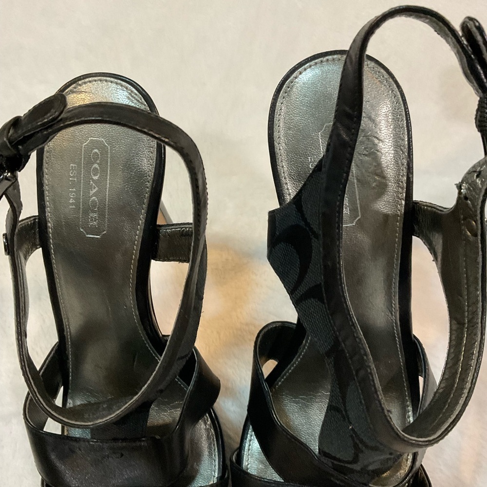 Coach Black Strappy High Heels - Picture 10 of 11
